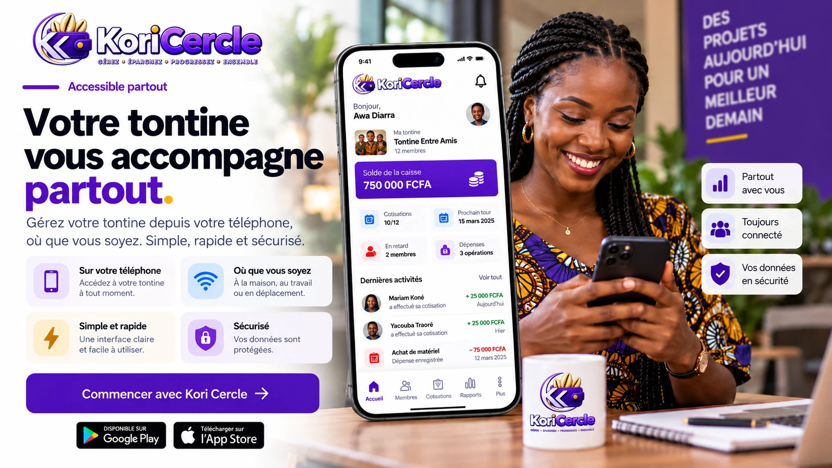 Kori Cercle utilisé sur smartphone, où que l'on soit
